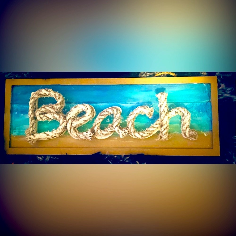 - Newly made Beach Sign 16”x6”